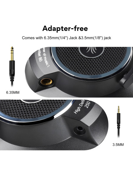 Monitor-80,Casca OneOdio cu fir detasabil, tip over ear, utilizare profesionala, multimedia, conectare prin Jack 3.5 mm, difuzor