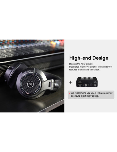 Monitor-80,Casca OneOdio cu fir detasabil, tip over ear, utilizare profesionala, multimedia, conectare prin Jack 3.5 mm, difuzor