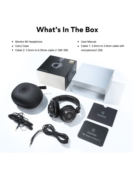 Monitor-80,Casca OneOdio cu fir detasabil, tip over ear, utilizare profesionala, multimedia, conectare prin Jack 3.5 mm, difuzor