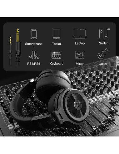 Monitor-40,Casca OneOdio cu fir detasabil, tip over ear, utilizare profesionala, multimedia, conectare prin Jack 3.5 mm | Jack 6