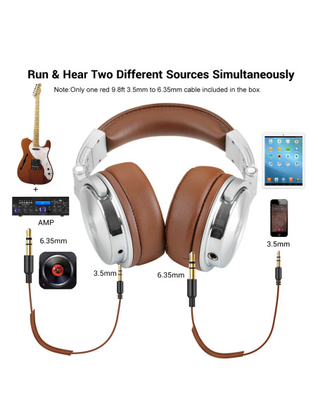 Pro30,Casca OneOdio cu fir detasabil, tip over ear, utilizare profesionala, DJ, conectare prin Jack 3.5 mm | Jack 6.35 mm, difuz