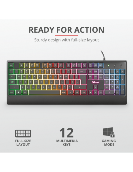Tastatura Ziva Gaming Rainbow LED Keyboard, neagra,TR-23697