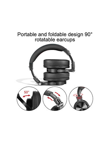 A71M-Black,Casca OneOdio cu fir detasabil, tip over ear, utilizare profesionala, DJ, multimedia, conectare prin Jack 3.5 mm | Ja