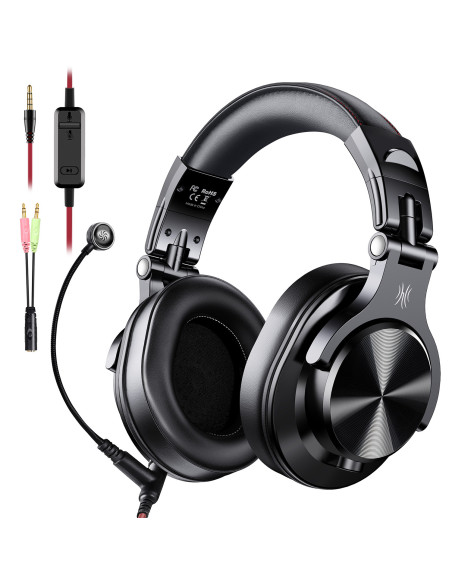 A71M-Black,Casca OneOdio cu fir detasabil, tip over ear, utilizare profesionala, DJ, multimedia, conectare prin Jack 3.5 mm | Ja