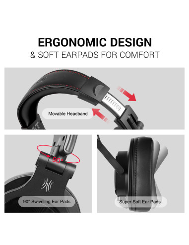 A71M-Black,Casca OneOdio cu fir detasabil, tip over ear, utilizare profesionala, DJ, multimedia, conectare prin Jack 3.5 mm | Ja