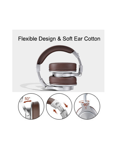 A71-Brown,Casca OneOdio cu fir detasabil, tip over ear, utilizare profesionala, DJ, multimedia, conectare prin Jack 3.5 mm | Jac