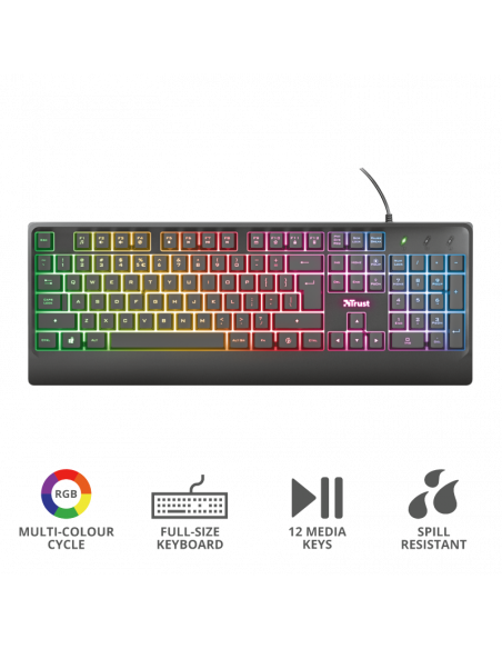 Tastatura Ziva Gaming Rainbow LED Keyboard, neagra,TR-23697