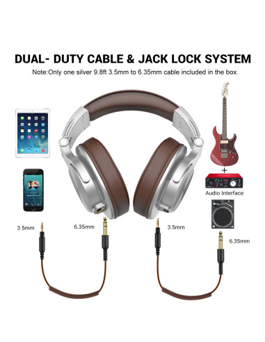 A71-Brown,Casca OneOdio cu fir detasabil, tip over ear, utilizare profesionala, DJ, multimedia, conectare prin Jack 3.5 mm | Jac