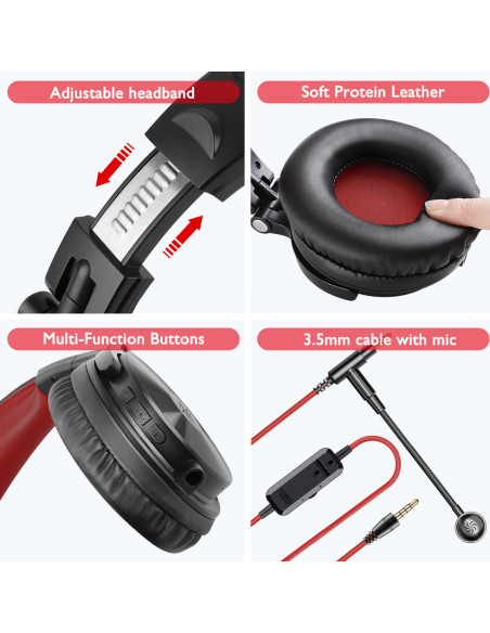 Pro-M,Casca OneOdio wireless, cu fir, tip over ear, utilizare multimedia, conectare prin Bluetooth 5.0 | Jack 3.5 mm | Jack 6.35