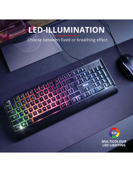 Tastatura Ziva Gaming Rainbow LED Keyboard, neagra,TR-23697