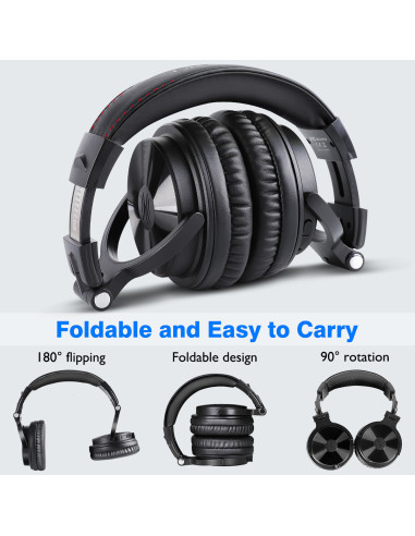 Pro-C-Black,Casca OneOdio wireless, cu fir, tip over ear, utilizare multimedia, conectare prin Bluetooth 5.0 | Jack 3.5 mm | Jac