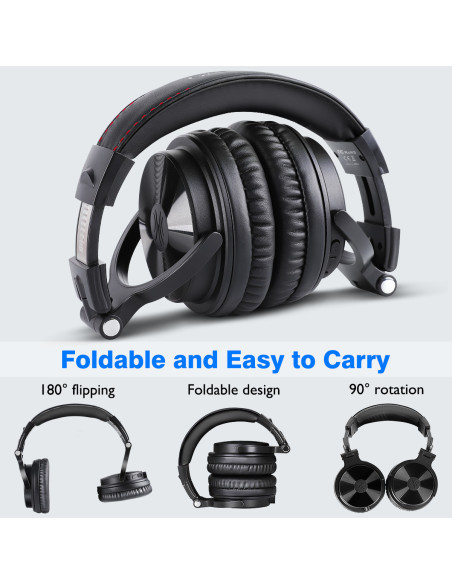 Pro-C-Black,Casca OneOdio wireless, cu fir, tip over ear, utilizare multimedia, conectare prin Bluetooth 5.0 | Jack 3.5 mm | Jac