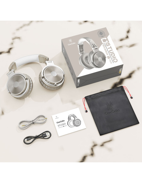 Pro-C-Silver,Casca OneOdio wireless, cu fir, tip over ear, utilizare multimedia, gaming, conectare prin Bluetooth 5.0 | Jack 3.5