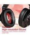 Fusion-A70-Red,Casca OneOdio wireless, cu fir, tip over ear, utilizare multimedia, DJ, conectare prin Bluetooth 5.2 | Jack 3.5 m