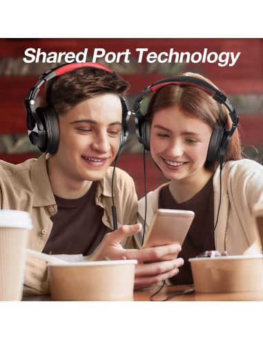 Fusion-A70-Red,Casca OneOdio wireless, cu fir, tip over ear, utilizare multimedia, DJ, conectare prin Bluetooth 5.2 | Jack 3.5 m