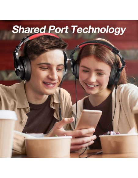 Fusion-A70-Red,Casca OneOdio wireless, cu fir, tip over ear, utilizare multimedia, DJ, conectare prin Bluetooth 5.2 | Jack 3.5 m