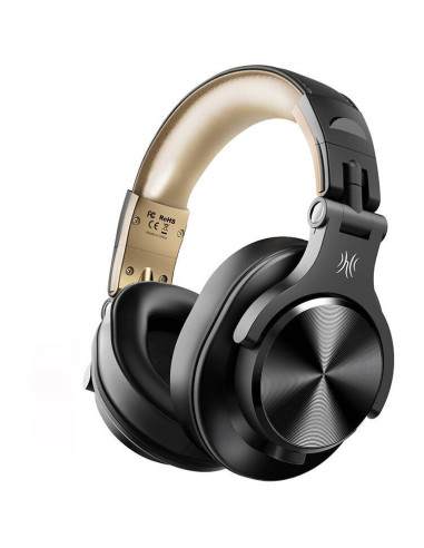 Fusion-A70-Black-Gold,Casca OneOdio wireless, cu fir, tip over ear, utilizare multimedia, DJ, conectare prin Bluetooth 5.2 | Jac