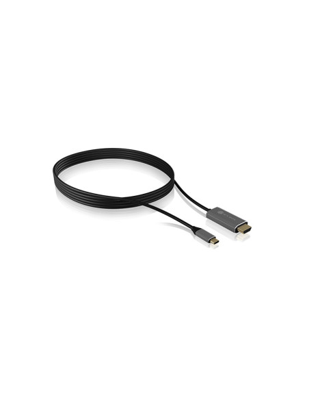 IB-CB020-C,CABLU video Icy Box USB Type-C la HDMI, 1.8m, 4K la 60Hz, aluminiu, argintiu, "IB-CB020-C" (timbru verde 0.08 lei)