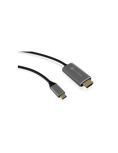 IB-CB020-C,CABLU video Icy Box USB Type-C la HDMI, 1.8m, 4K la 60Hz, aluminiu, argintiu, "IB-CB020-C" (timbru verde 0.08 lei)