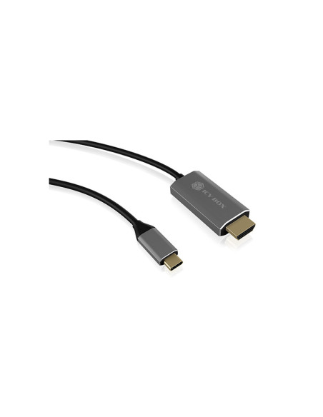 IB-CB020-C,CABLU video Icy Box USB Type-C la HDMI, 1.8m, 4K la 60Hz, aluminiu, argintiu, "IB-CB020-C" (timbru verde 0.08 lei)