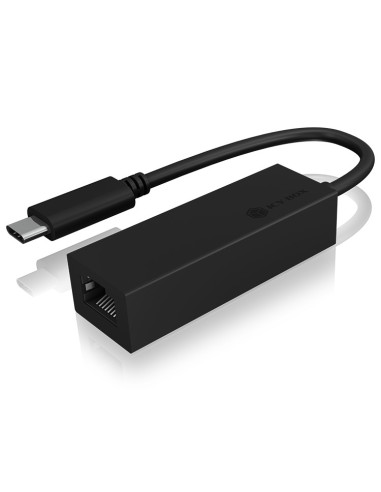 IB-LAN100-C3,ADAPTOR RETEA Icy Box USB 3.0 Type-C la Interfata Ethernet Gigabit RJ-45, plastic, negru, "IB-LAN100-C3"