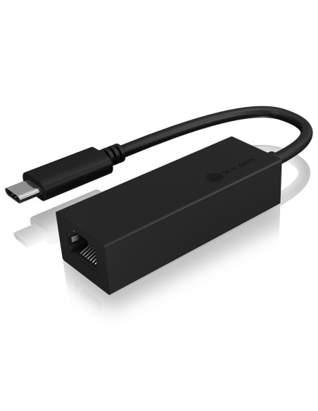 IB-LAN100-C3,ADAPTOR RETEA Icy Box USB 3.0 Type-C la Interfata Ethernet Gigabit RJ-45, plastic, negru, "IB-LAN100-C3"