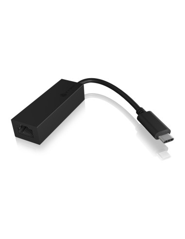 IB-LAN100-C3,ADAPTOR RETEA Icy Box USB 3.0 Type-C la Interfata Ethernet Gigabit RJ-45, plastic, negru, "IB-LAN100-C3"