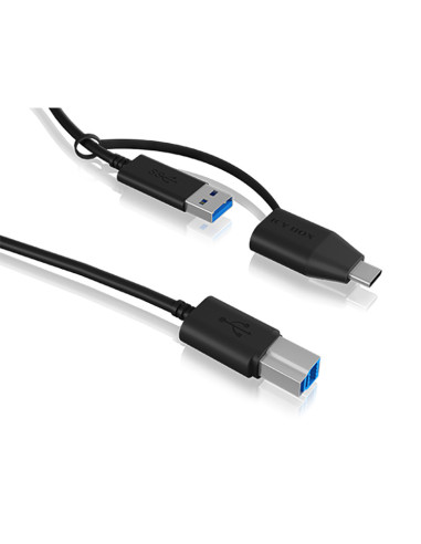 IB-CB032,CABLU alimentare si date Icy Box, pt smartphone USB 3.2 Type-B Gen 1 la USB Type-A/Type-C, Viteza: 5Gbit/s, 1m, plastic