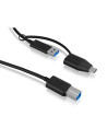 IB-CB032,CABLU alimentare si date Icy Box, pt smartphone USB 3.2 Type-B Gen 1 la USB Type-A/Type-C, Viteza: 5Gbit/s, 1m, plastic