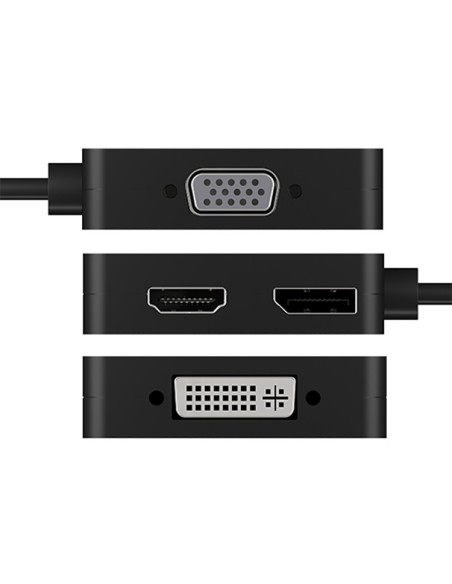 IB-DK1104-C,DOCKING Station Icy Box universal, 4-in-1, conectare PC USB Type C, USB-C x 1, porturi video HDMI x 1, DP x 1, DVI x