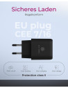 IB-PS102-PD,ALIMENTATOR retea 220V Icy Box, universal, 1 x USB-A QC, 1 x USB-C PD 20W, negru, "IB-PS102-PD"
