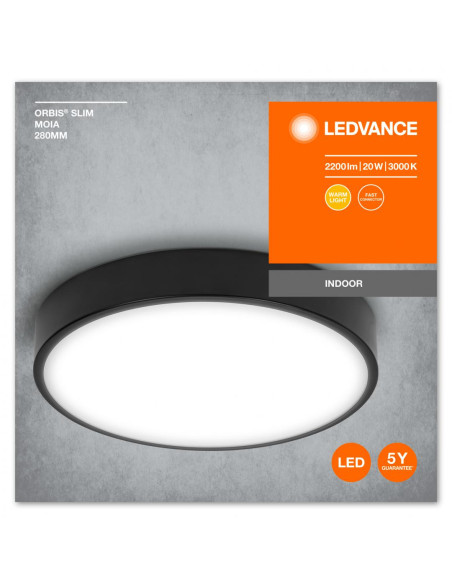 000004099854092442,Osram ORBIS SLIM MOIA 280MM 20W 830 BK LEDV "000004099854092442"