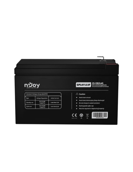 BTVACGUOBTF2FCW01B,UPS- acumulatori Njoy GP09122F | Baterie UPS&nbsp | 12 V | 9 A | Borne&nbsp F2 | 30 W | 151 x 65 x 94 mm "BTV