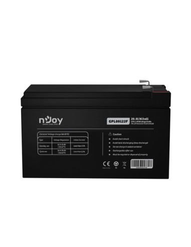 BTVACIUOCTO2FCW02B,UPS- acumulatori Njoy GPL09122F&nbsp Long Life | Baterie UPS | 12 V | 9 A | Borne F2 | 30 W | 151 x 65 x 94 m