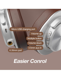 Fusion-A70-Silver,Casca OneOdio wireless, cu fir, tip over ear, utilizare multimedia, DJ, conectare prin Bluetooth 5.2 | Jack 3. 2