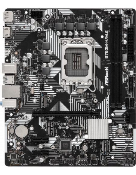 B760M-H/M.2,Placa de baza ASRocK B760M-H/M.2, Intel B760, Socket 1700, mATX