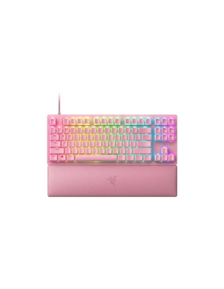RZ03-03942000-R3M1,Tastatura Razer Huntsman V2 Quartz TKL Linear Optical Gen-2 Red Switch, RGB LED, USB, Roz