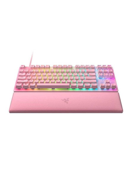 RZ03-03942000-R3M1,Tastatura Razer Huntsman V2 Quartz TKL Linear Optical Gen-2 Red Switch, RGB LED, USB, Roz