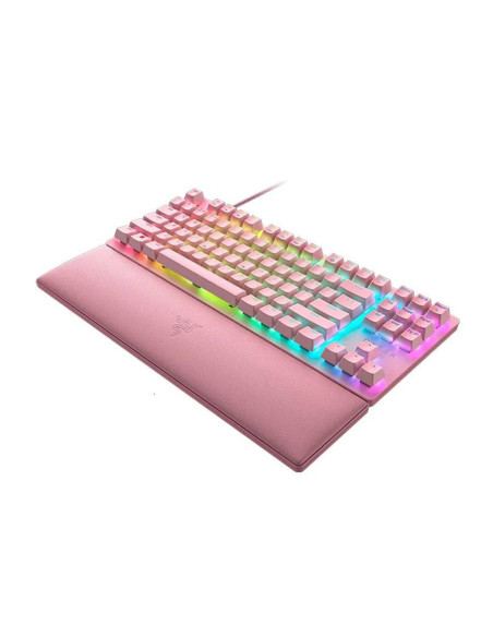 RZ03-03942000-R3M1,Tastatura Razer Huntsman V2 Quartz TKL Linear Optical Gen-2 Red Switch, RGB LED, USB, Roz