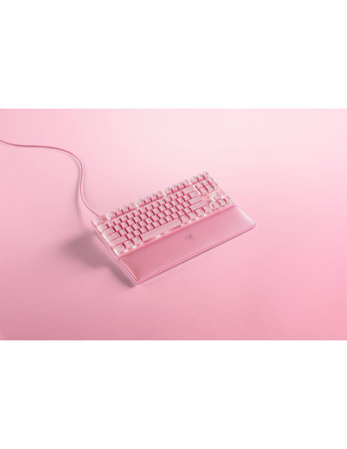 RZ03-03942000-R3M1,Tastatura Razer Huntsman V2 Quartz TKL Linear Optical Gen-2 Red Switch, RGB LED, USB, Roz