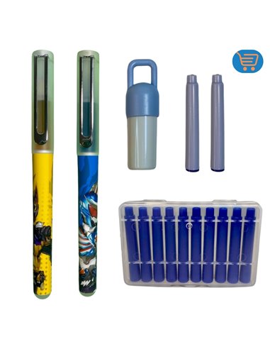 EAN-7504+8101,Set stilouri cu cerneala termosensibila + Rezerve, Baieti, Galben