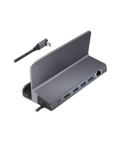 UA0408,DOCKING Station LOGILINK universal, conectare PC USB TYPE-C 3.2, USB 3.0 x 3, USB-C x 1, porturi video HDMI x 1, RJ45 x 1
