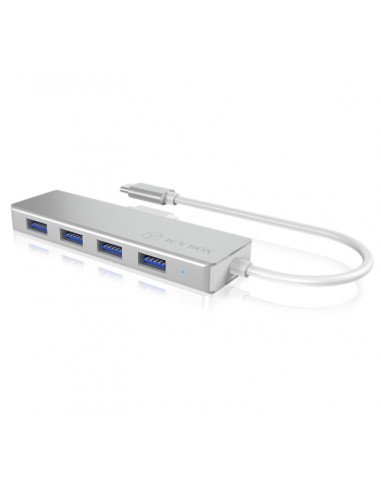 RY-IB-HUB1425-C3,Hub USB Raidsonic IcyBox IB-HUB1425-C3, USB-C, 4x USB 3.2 gen 1, Silver