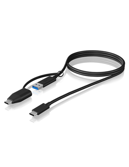 IB-CB034,Cablu alimentare si date Icy Box, pt smartphone USB 3.2 Type-C Gen 2 la USB Type-A/Type-C, Viteza: 10Gbit/s, 1m, plasti