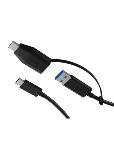 IB-CB033,Cablu alimentare si date Icy Box, pt smartphone USB 3.2 Type-C Gen 2, la USB Type-A/Type-C, 35cm, plastic, negru, "IB-C