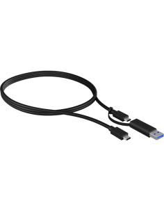 IB-CB031,Cablu alimentare si date Icy Box, pt smartphone USB 3.2 Type-C Gen 2/Type-C la USB Type-C/Type-A, Viteza: 10Gbit/s, 1m,