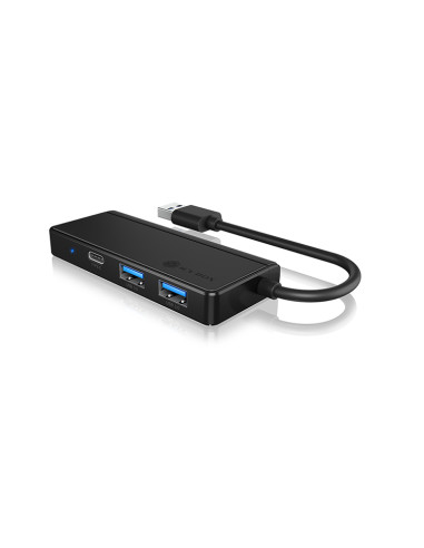 RY-IB-HUB1423CR-U3,HUB extern Icy Box, porturi USB: USB 3.0 x 2, USB-C x 1, conectare prin USB, card reader: SD/ MicroSD, plasti