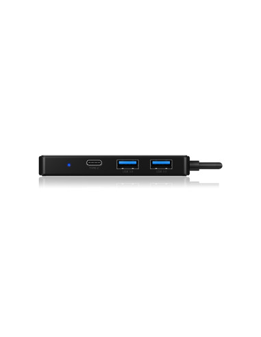 RY-IB-HUB1423CR-U3,HUB extern Icy Box, porturi USB: USB 3.0 x 2, USB-C x 1, conectare prin USB, card reader: SD/ MicroSD, plasti