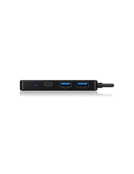 RY-IB-HUB1423CR-U3,HUB extern Icy Box, porturi USB: USB 3.0 x 2, USB-C x 1, conectare prin USB, card reader: SD/ MicroSD, plasti