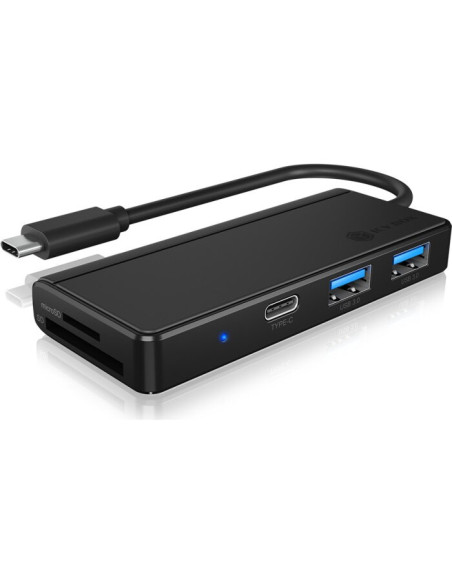 RY-IB-HUB1423CR-C3,HUB extern Icy Box, porturi USB: USB 3.0 x 2, USB-C x 1, conectare prin USB Type-C, card reader: SD/ MicroSD,